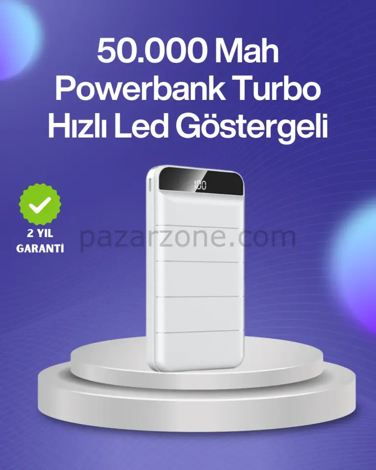 4 Cihazı Aynı Anda Şarj Edebilen Güçlü Powerbank 50000 mAh