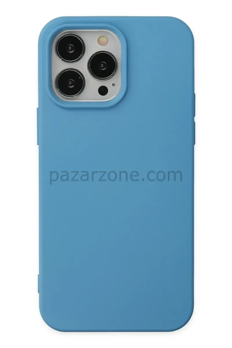 Newface Apple iPhone 14 Pro Kılıf Nano içi Kadife Silikon - Mavi