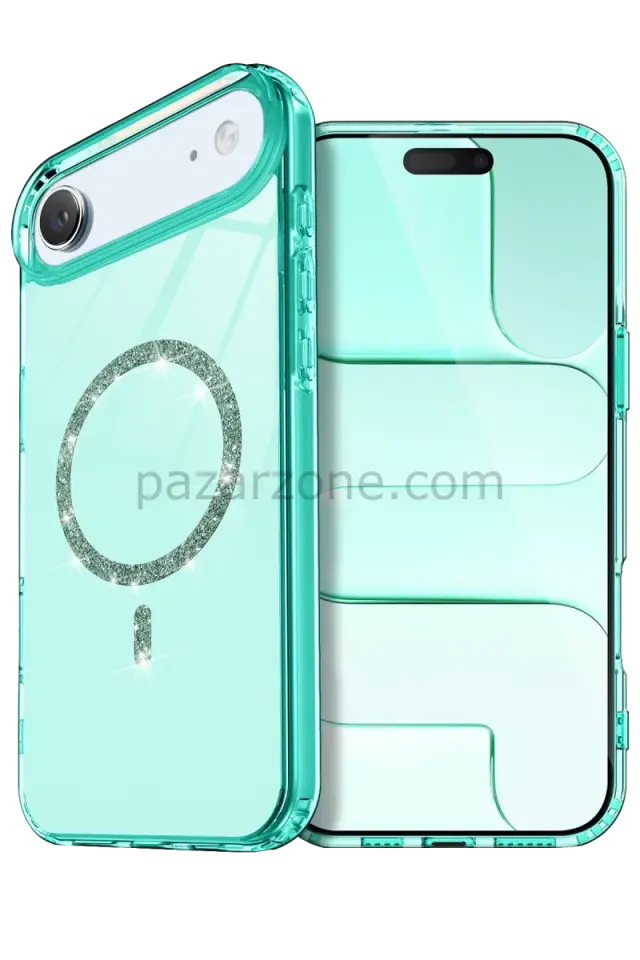 Newface Apple iPhone 17 Air Live Diamond Magsafe Kapak - Yeşil