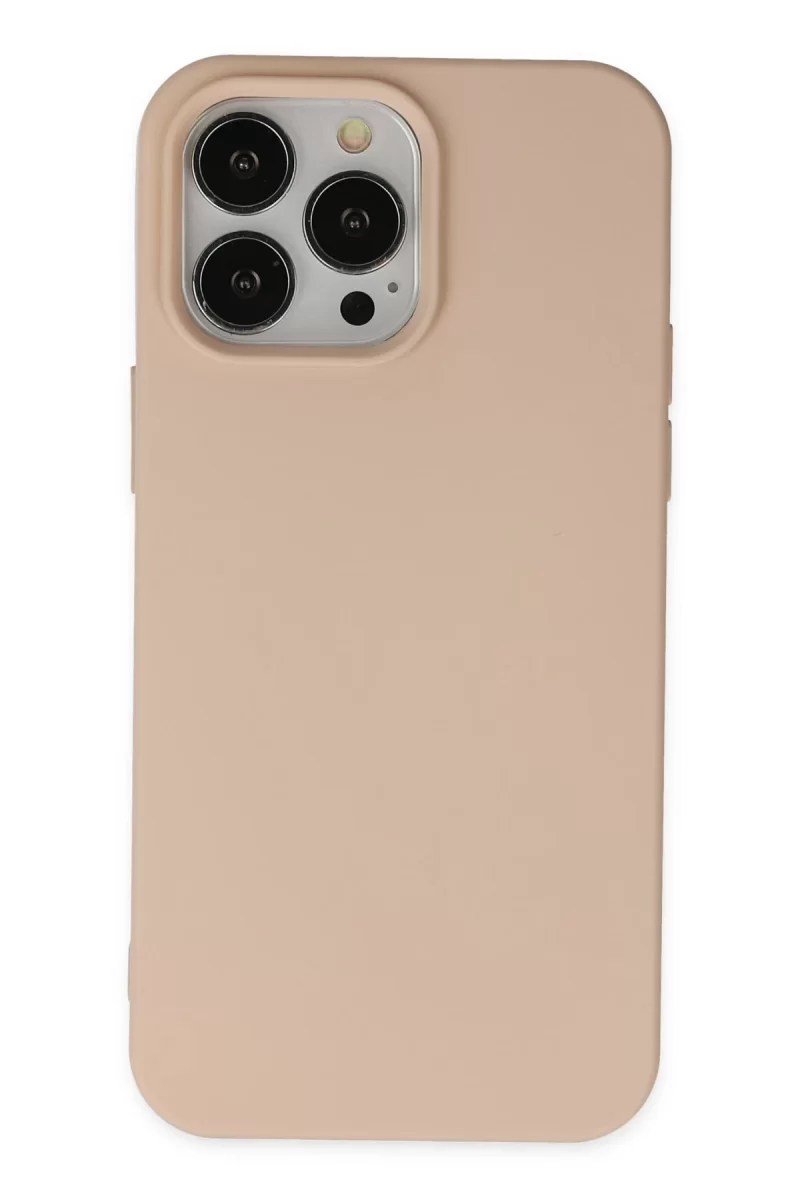Newface Apple iPhone 14 Pro Kılıf Nano içi Kadife Silikon - Pudra