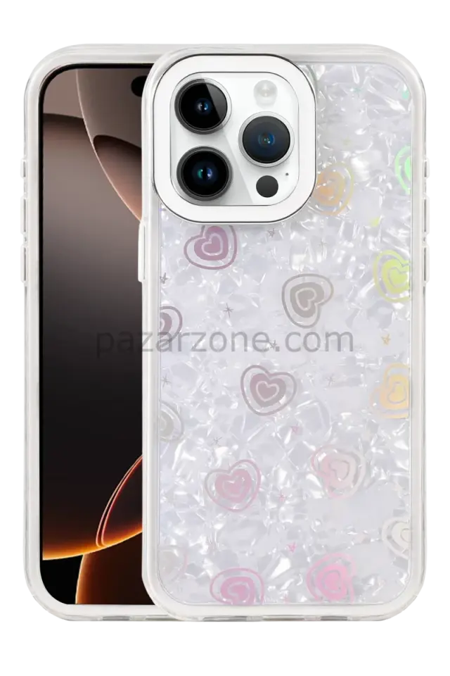 Newface Apple iPhone 15 Pro Max Lumi Desenli Kapak - Beyaz