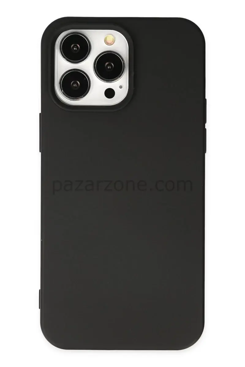 Newface Apple iPhone 14 Pro Kılıf Nano içi Kadife Silikon - Siyah