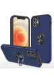 Newface Apple iPhone 12 Kılıf Elit Yüzüklü Kapak - Lacivert