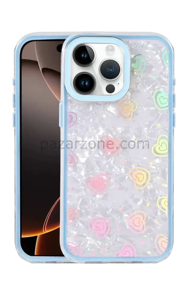 Newface Apple iPhone 15 Pro Max Lumi Desenli Kapak - Mavi