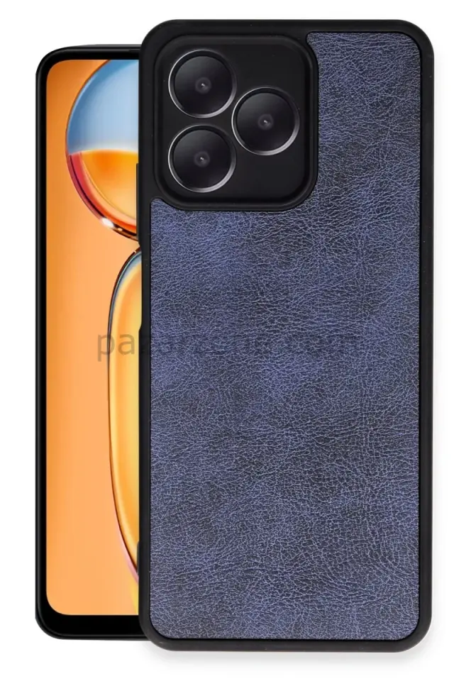 Newface Realme Note 50 4G Kılıf Aras Deri Kapak - Lacivert