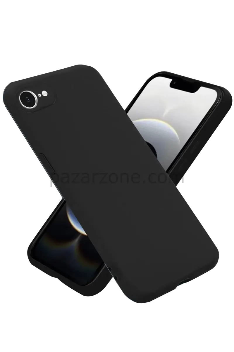 Newface Apple iPhone 16E Kılıf Nano içi Kadife Silikon - Siyah