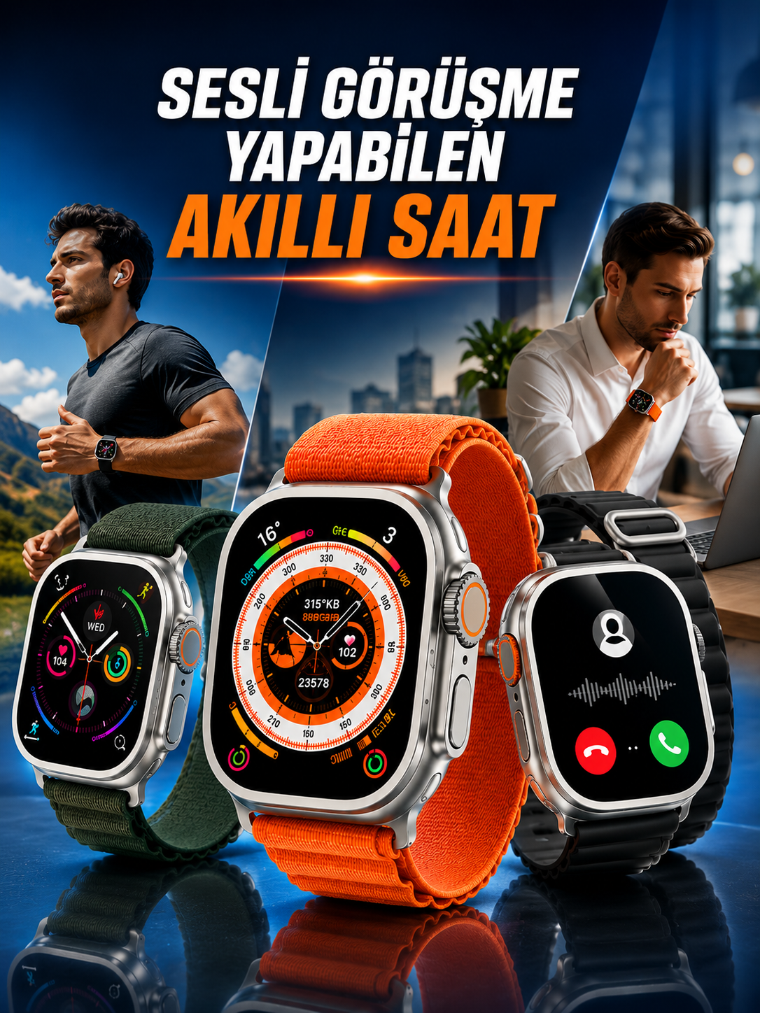 Yeni Nesil Akıllı Saat Nabız Ölçer Sağlık Ölçer ve Kalori Ölçer Uyku Takibi NFC Özelliği
