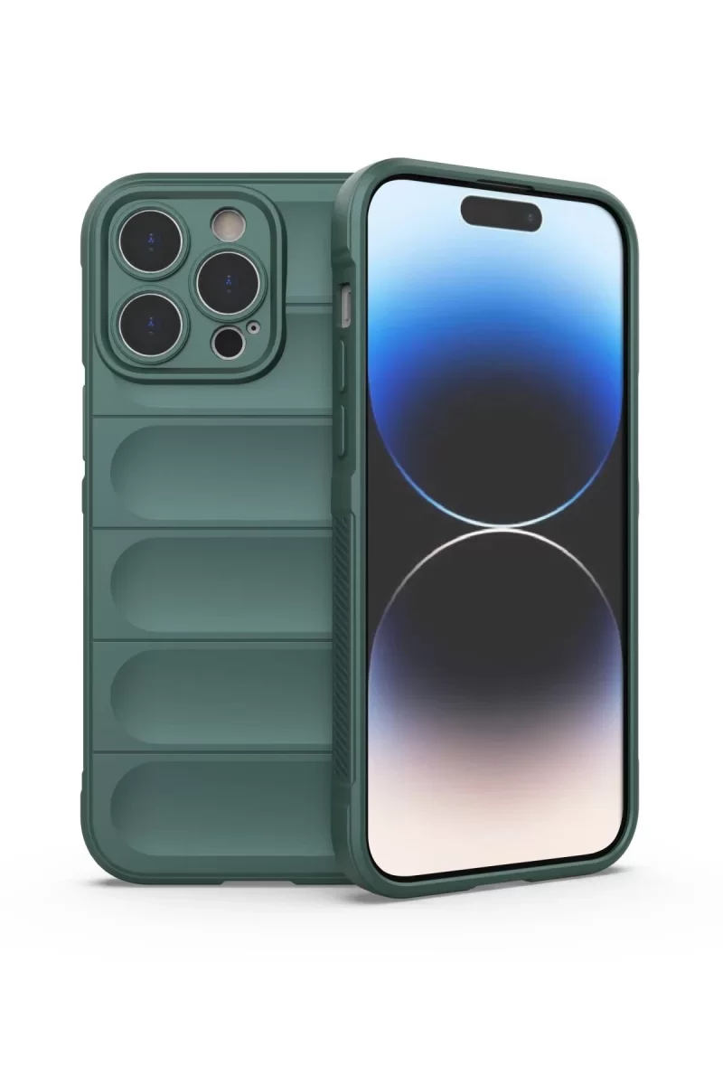 Newface Apple iPhone 14 Pro Kılıf Optimum Silikon - Koyu Yeşil