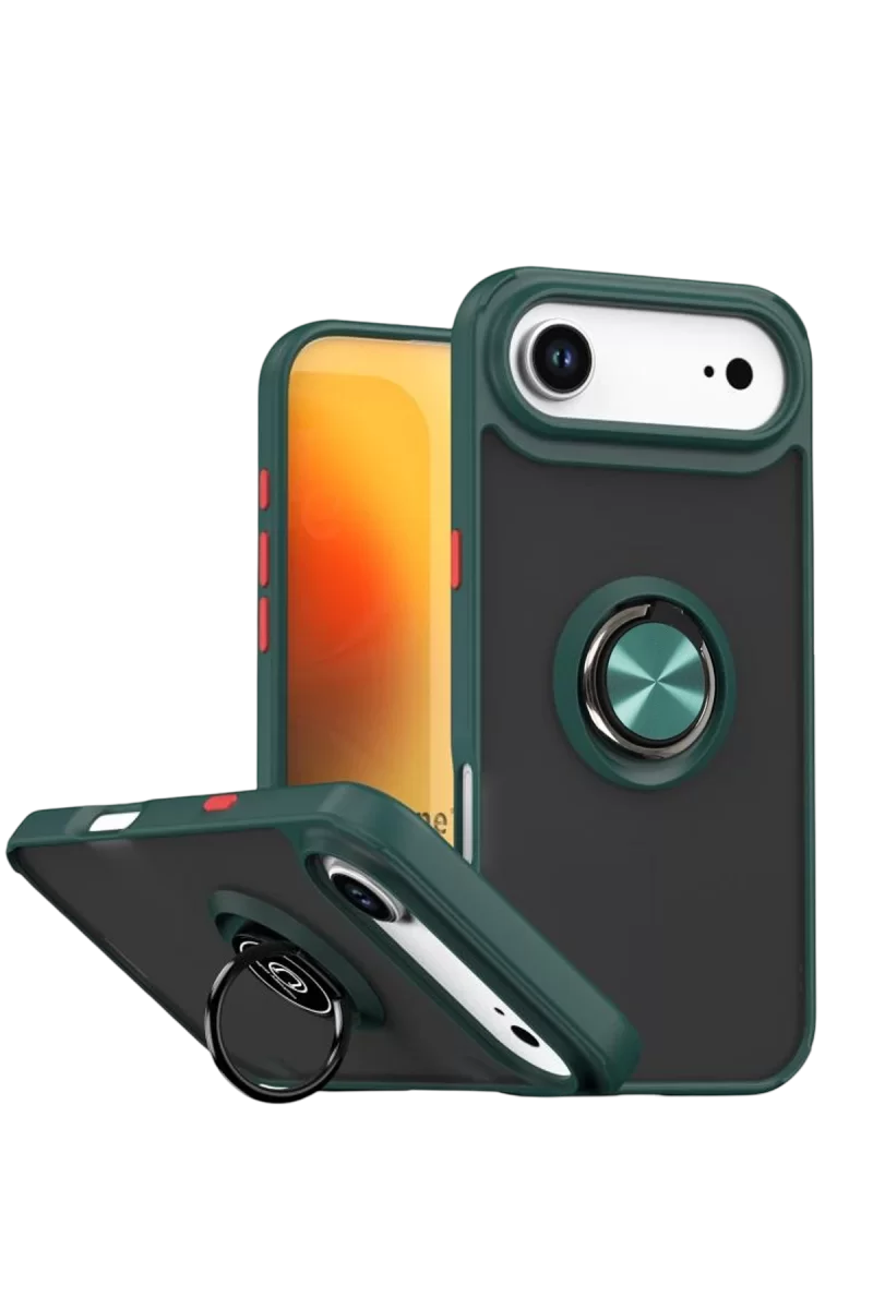 Newface Apple iPhone 17 Air Montreal Yüzüklü Silikon Kapak - Yeşil
