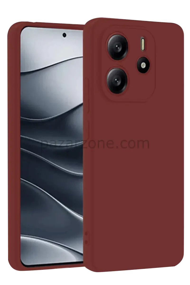 Newface Xiaomi Redmi Note 14 4G Kılıf First Silikon - Bordo