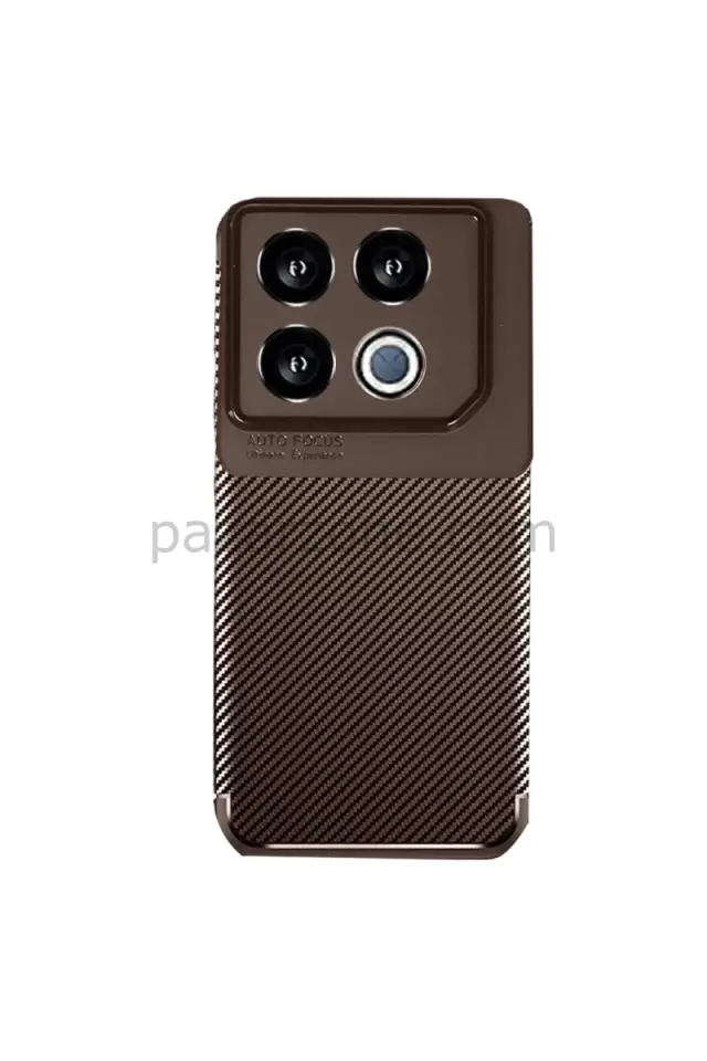 Newface İnfinix GT 20 Pro Kılıf Auto Focus Karbon Kapak - Kahverengi