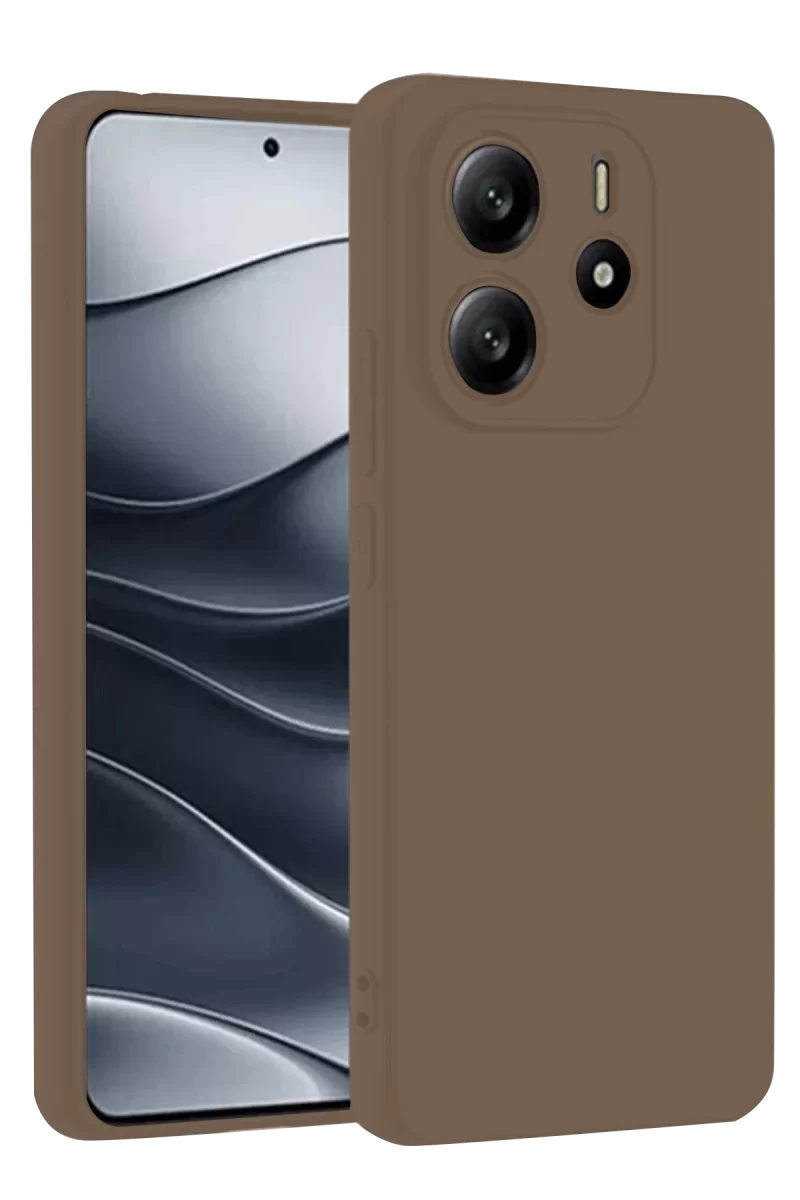 Newface Xiaomi Redmi Note 14 4G Kılıf First Silikon - Kahverengi