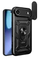 Newface Apple iPhone 17 Air Pars Lens Yüzüklü Silikon - Siyah