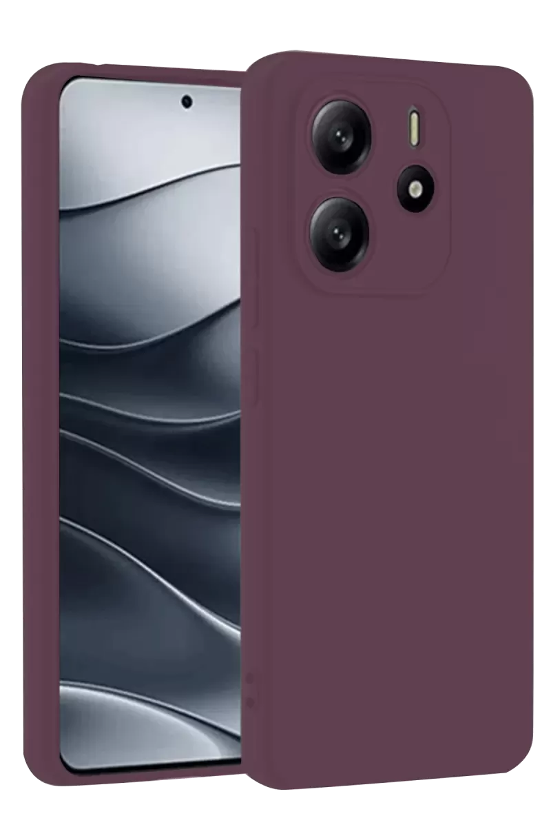 Newface Xiaomi Redmi Note 14 4G Kılıf First Silikon - Mürdüm