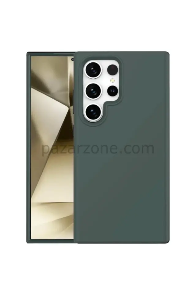 Newface Samsung Galaxy S24 Ultra Kılıf First Silikon - Koyu Yeşil