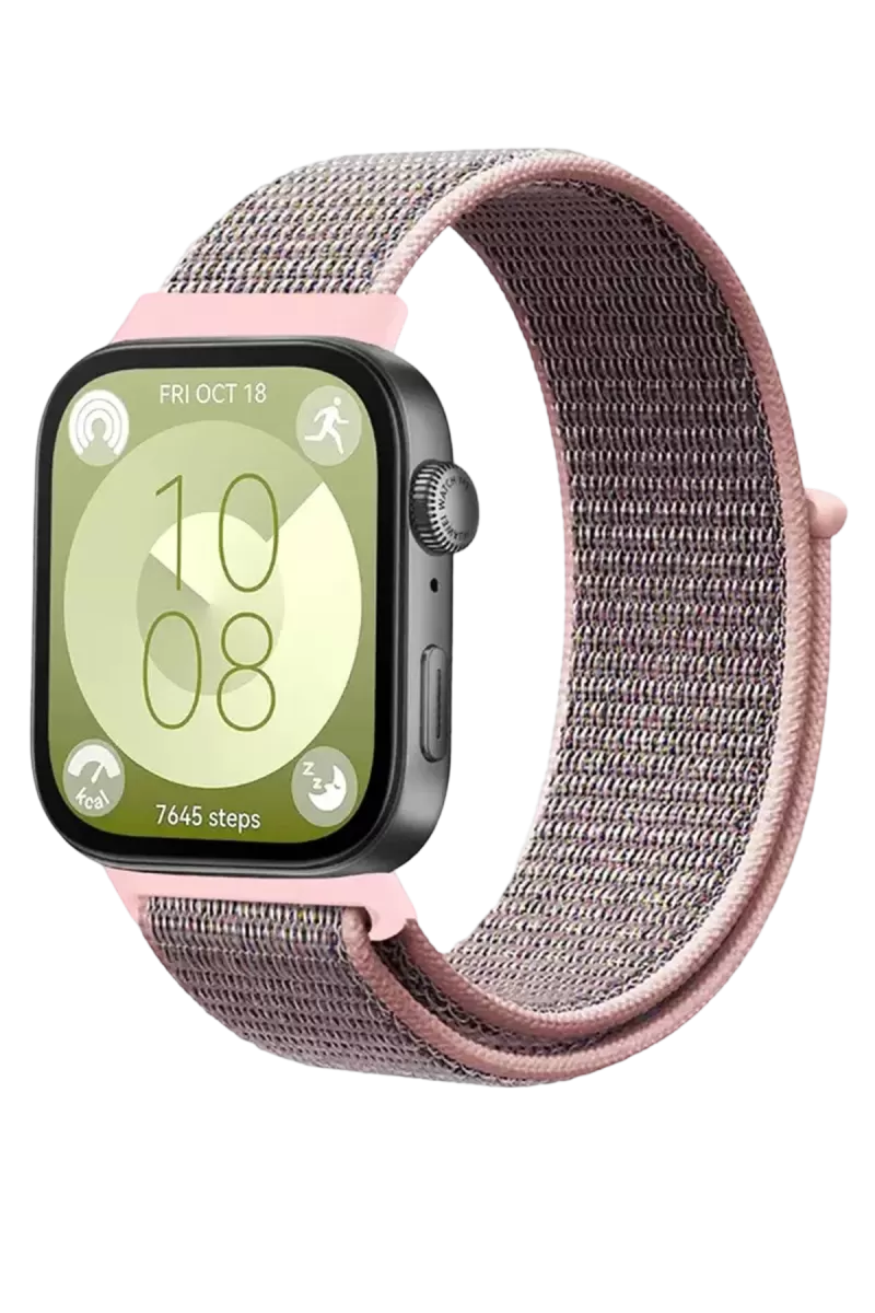 Newface Huawei Fit 4 Hasırlı Cırtcırtlı Kordon - Pembe