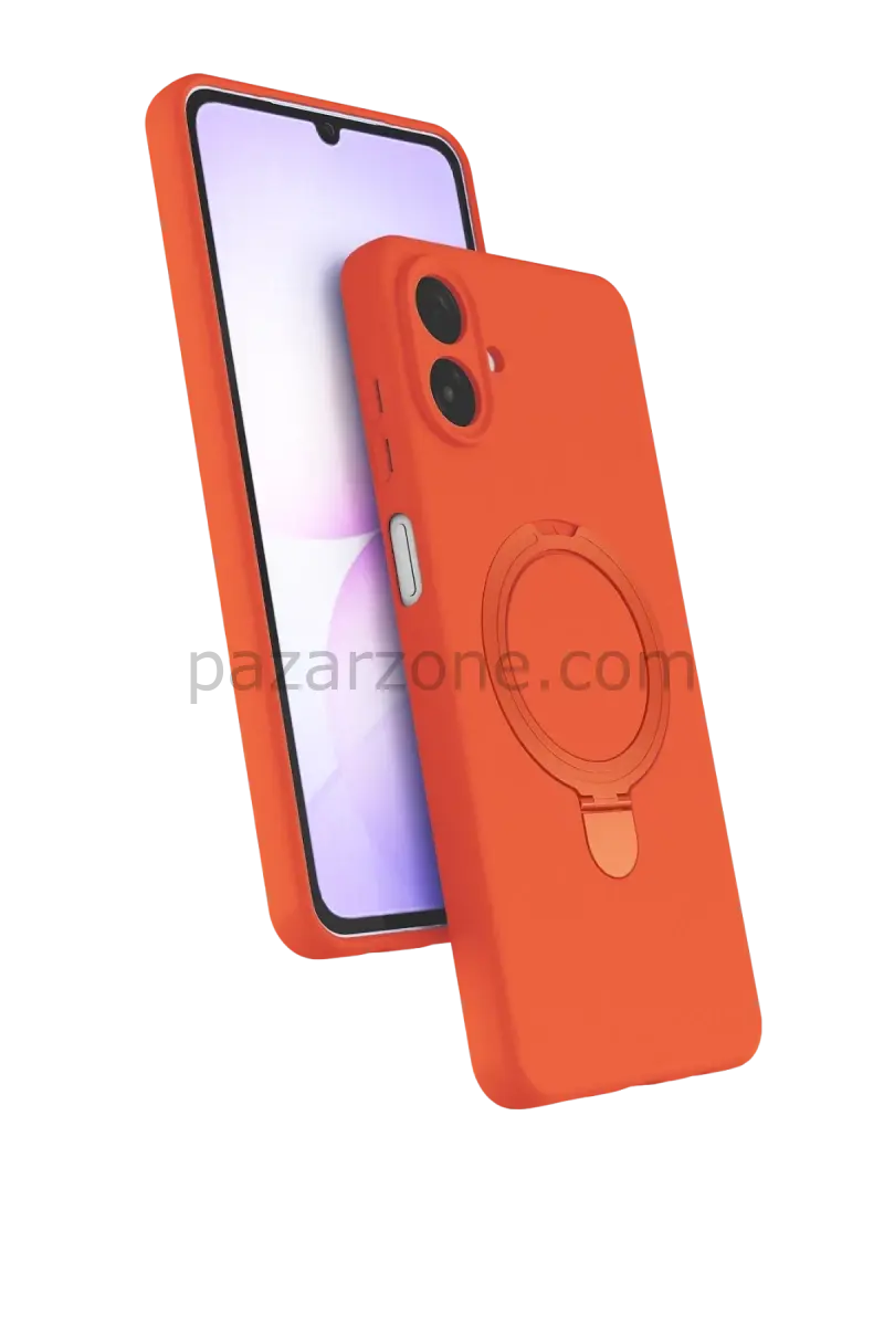 Newface Samsung Galaxy A07 4G Regal Magsafe Standlı Kapak - Turuncu