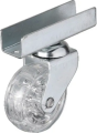 Hts 327 - 50x20 Mm Şeffaf Makaralı Uzun U Tablalı Teker 4 Adet